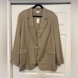 Topshop oversized boyfriend khaki blazer